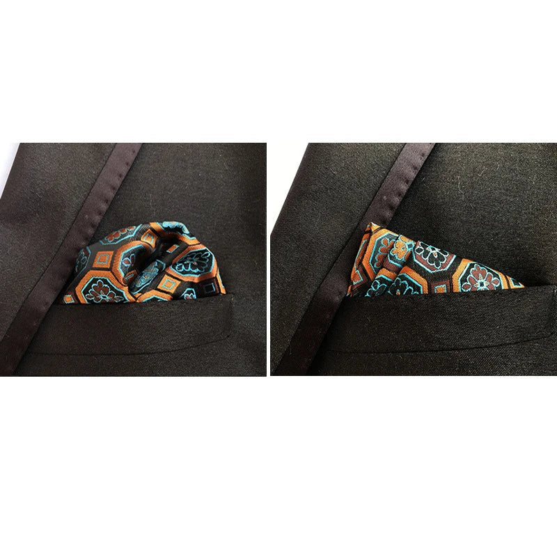 41 Colors 25 x 25 cm (9.8 x 9.8 in) Men's Pocket Square Handkerchief - Paisley, Dot & Stripe Wedding Hanky