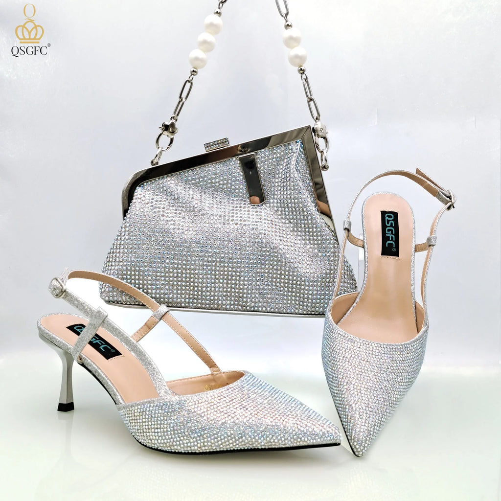 Fashion Shoulder Bag and Strap High Heels Set