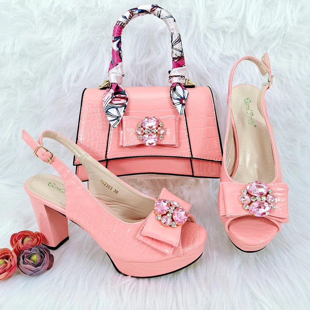 Ladies Shoes and Bag Set African Sets HFG1-29