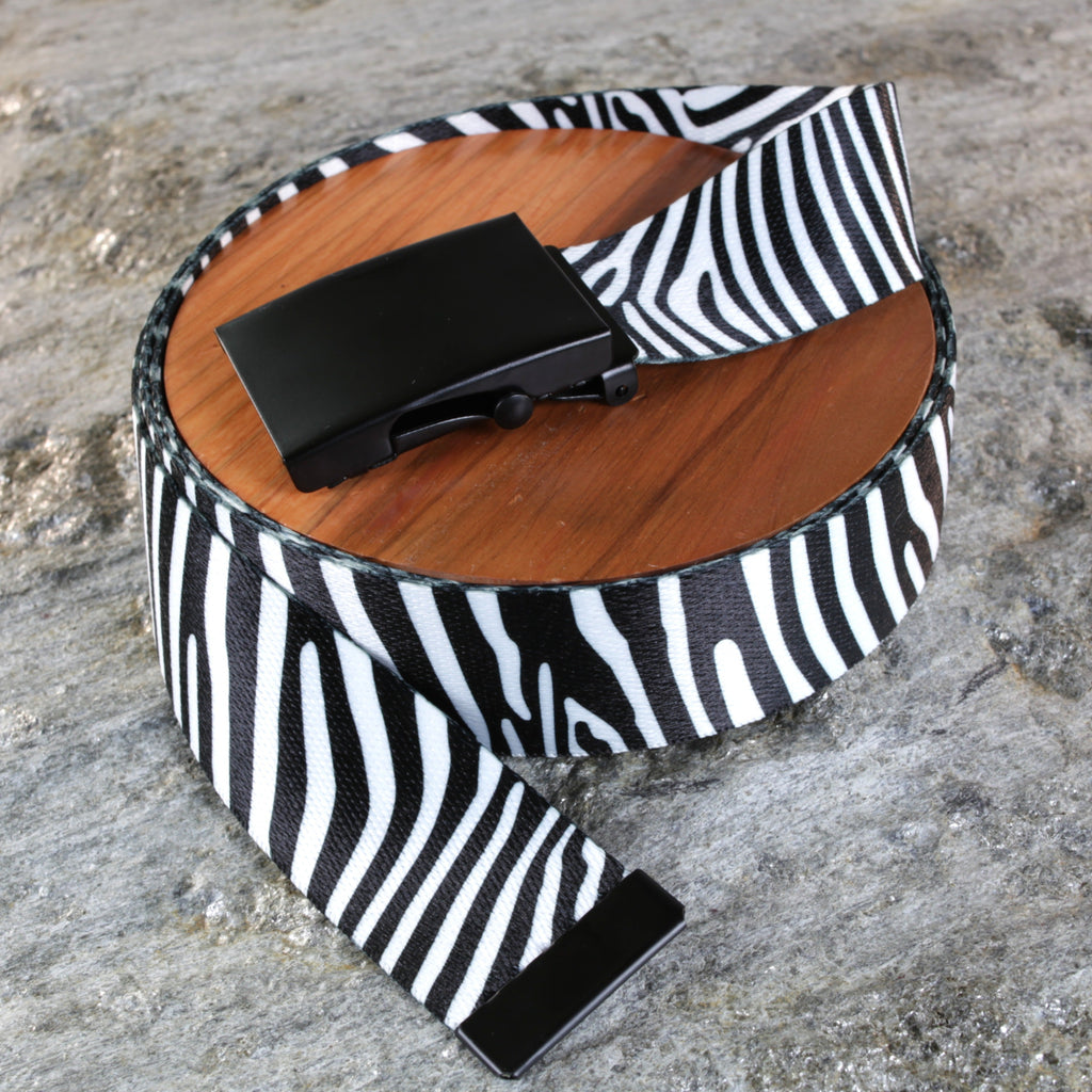 Zebra Print Belt - Small to Plus Size - Multiple Buckle Options