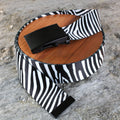 Zebra Print Belt - Small to Plus Size - Multiple Buckle Options