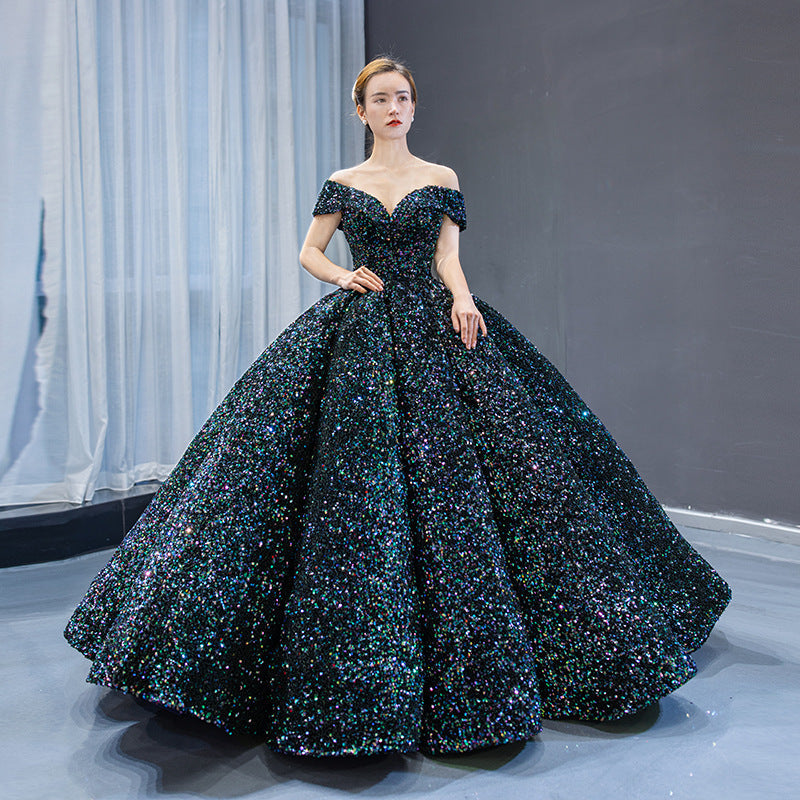 Bridal Wedding Dress Women's Sequined Ball Show Dress See SIZE chart for more details