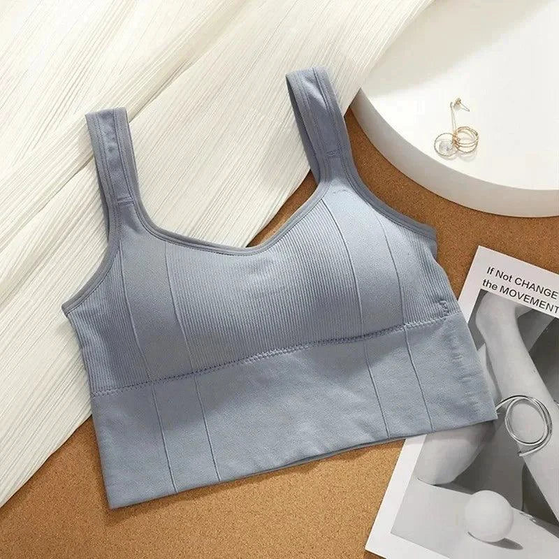 Mandotos Breathable Sports Bra Women Seamless Yoga Top Shockproof Crop Push Up Gym Workout