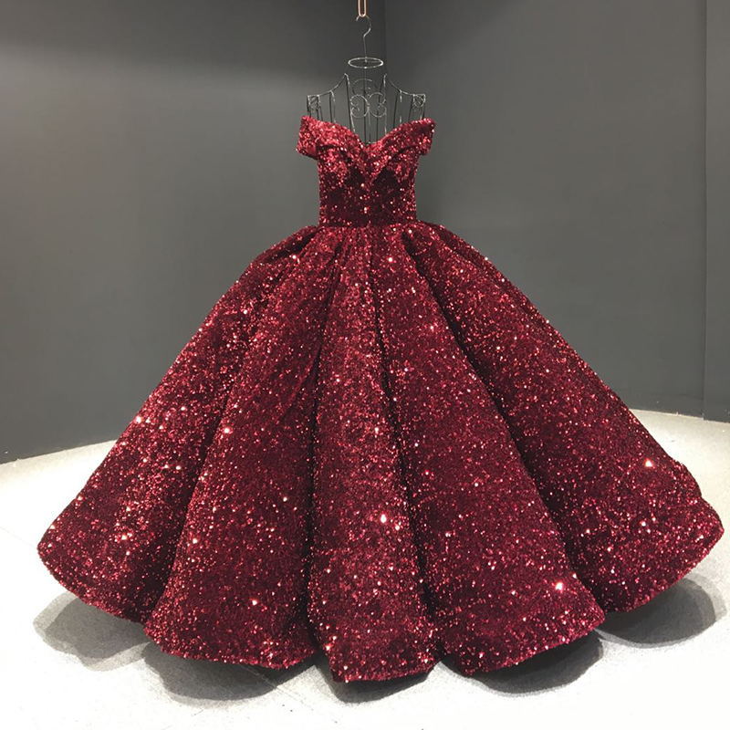 Bridal Wedding Dress Women's Sequined Ball Show Dress See SIZE chart for more details