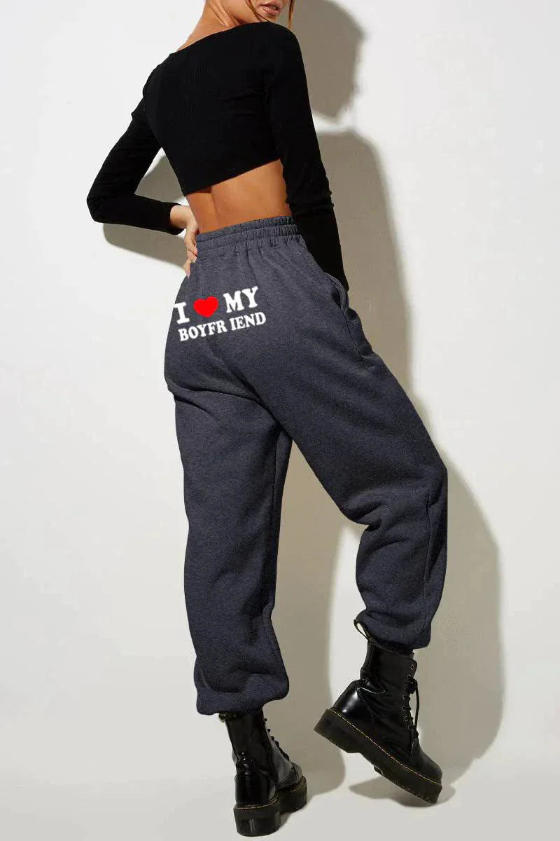 Chic Love Print Trousers