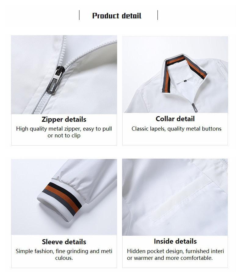 Classic Fashion Men’s Windbreaker Jackets Casual Jacket Men Outdoor Sports Spring Autumn Solid Color Jacket Stylish Jackets Men Jacket Lightweight Casual Slim Fit Jacket