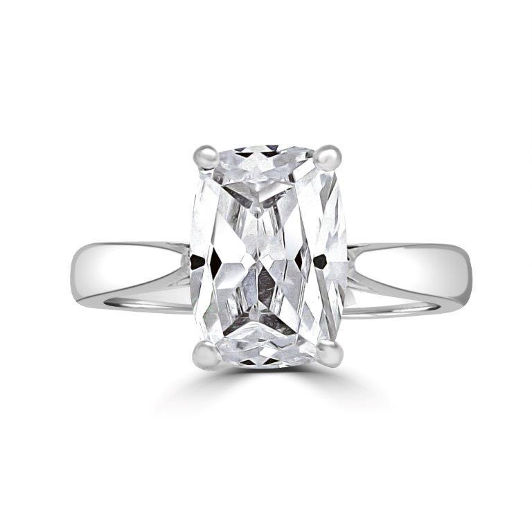 Radiant Diamond Veneer Cubic Zirconia 14K Gold Ring. 635R004K