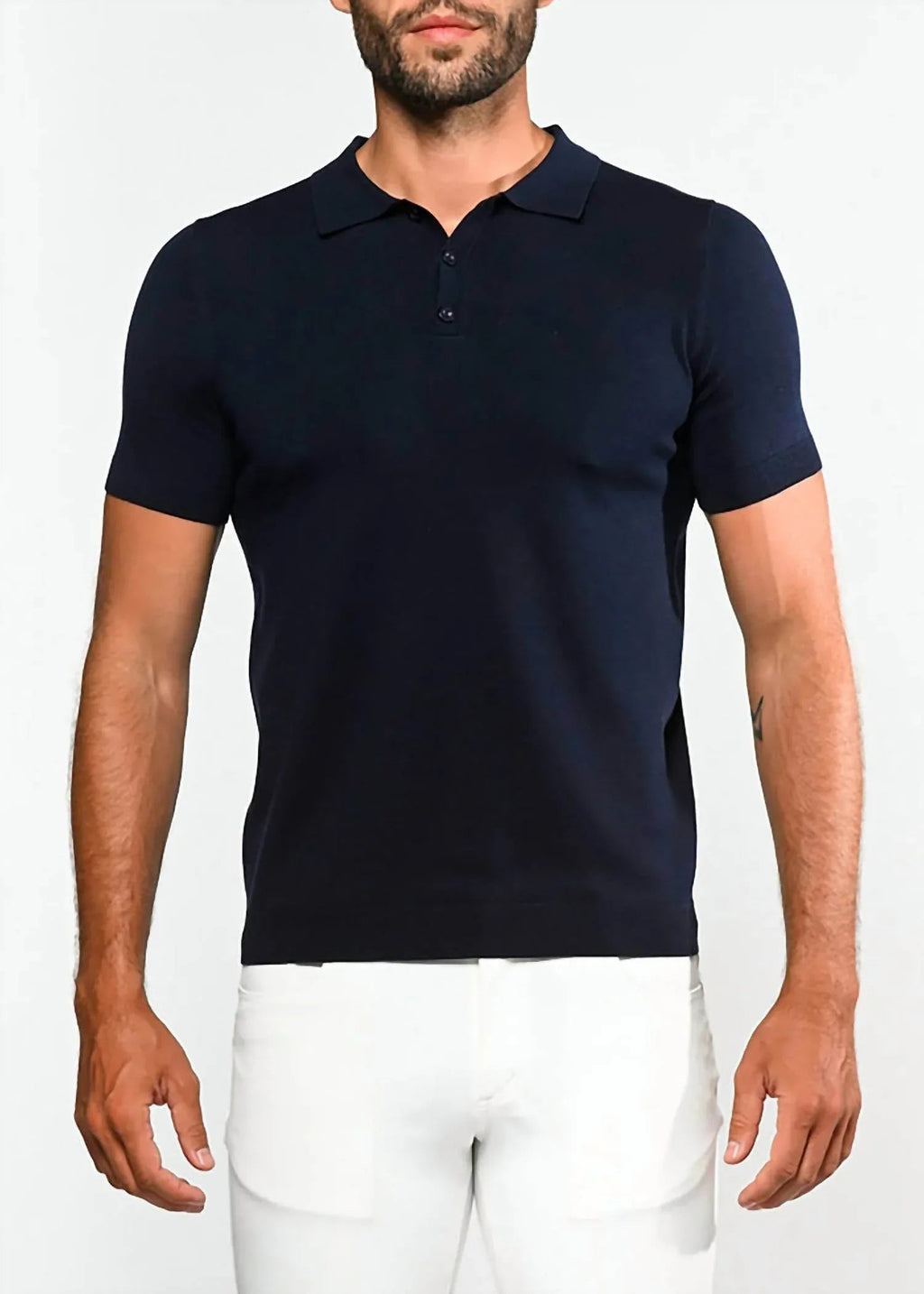 3-button Knit Polo Shirt