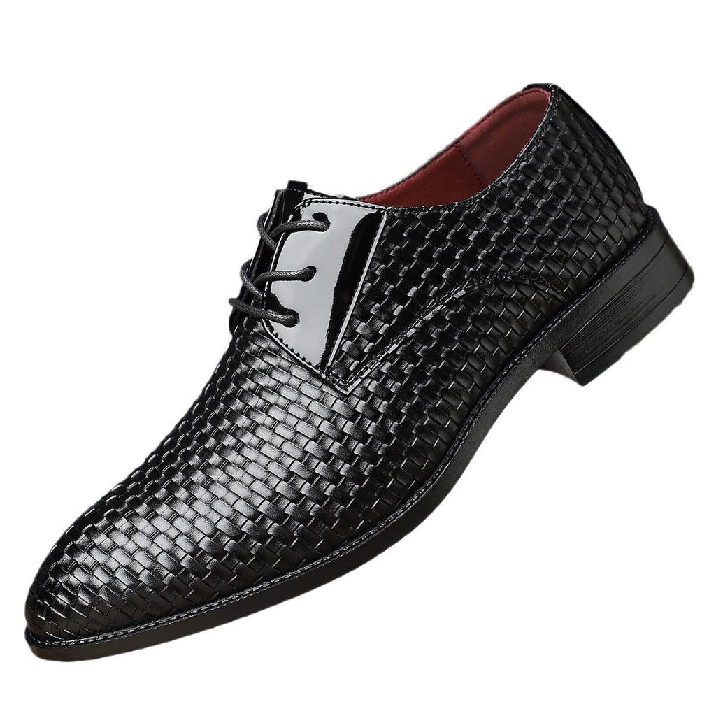 Men's Stylish Formal Pointed-Toe Lace-Up Leather Dress Shoes
