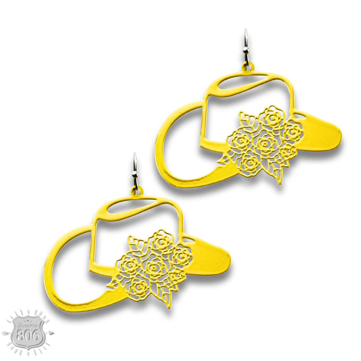 Flower cowboy hat earring