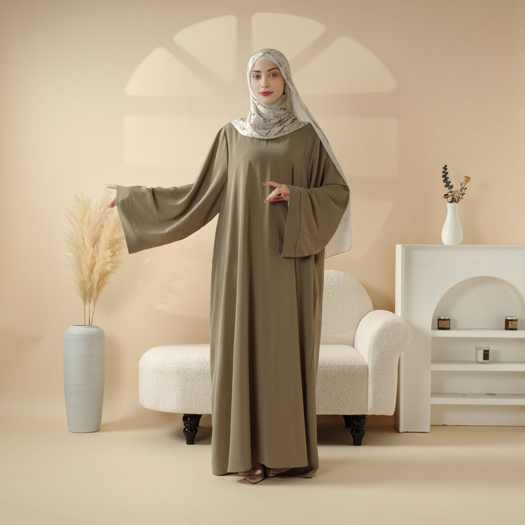 Essential Premium Loose Fit Abaya 2-Piece Set with Versatile Pockets (MA120)