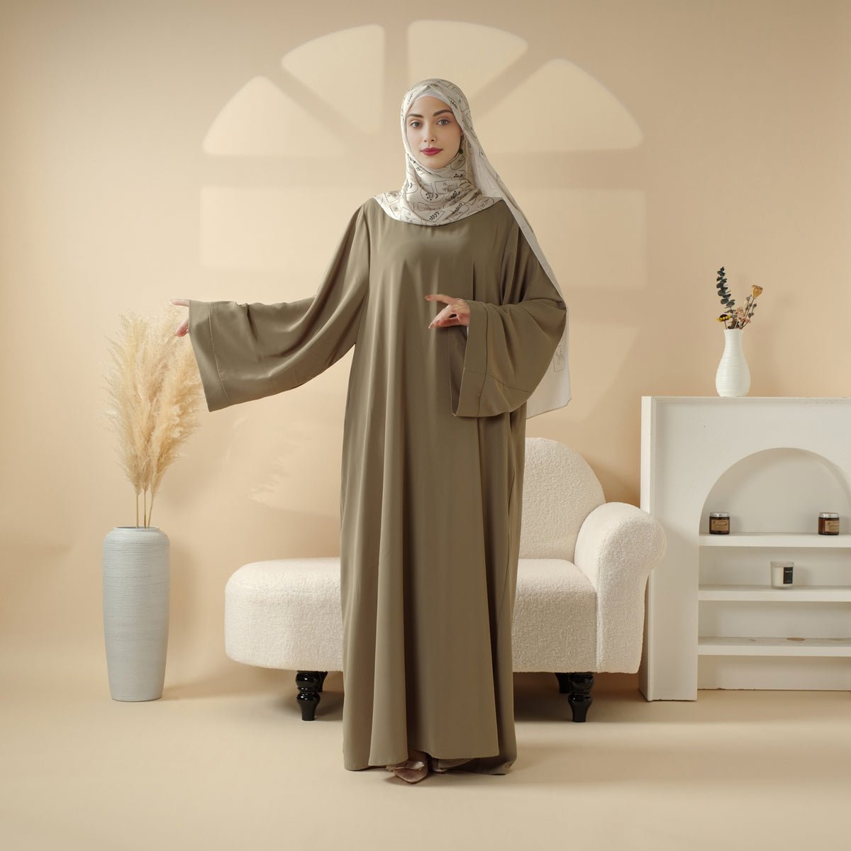 Essential Premium Loose Fit Abaya 2-Piece Set with Versatile Pockets (MA120)
