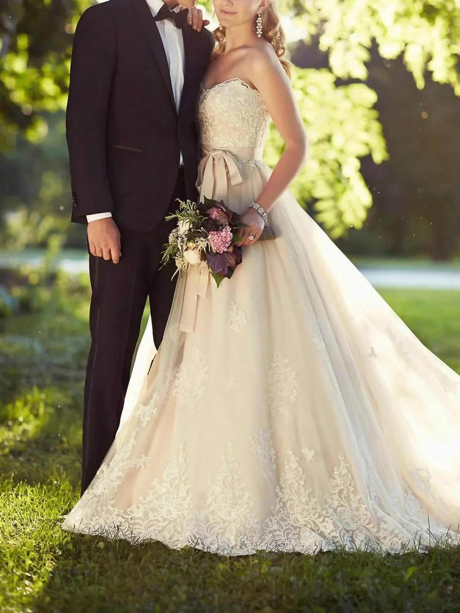 Lace on Tulle Designer Wedding Dress