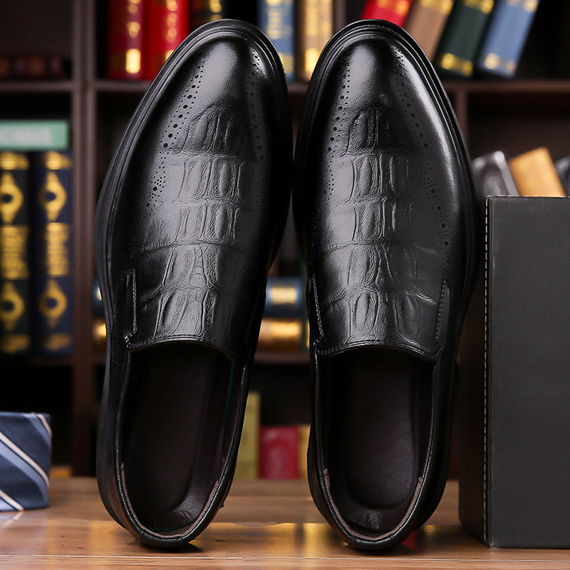 Men's British-Style Pointed Toe Leather Dress Shoes
