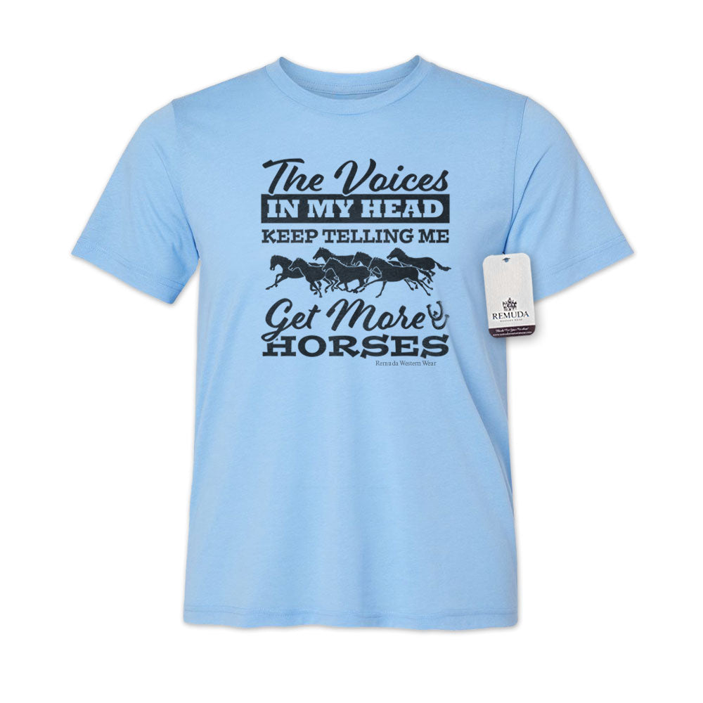 The Voices In My Head Keep Telling Me Get More Horses - Adult Unisex Western Tee T-Shirt