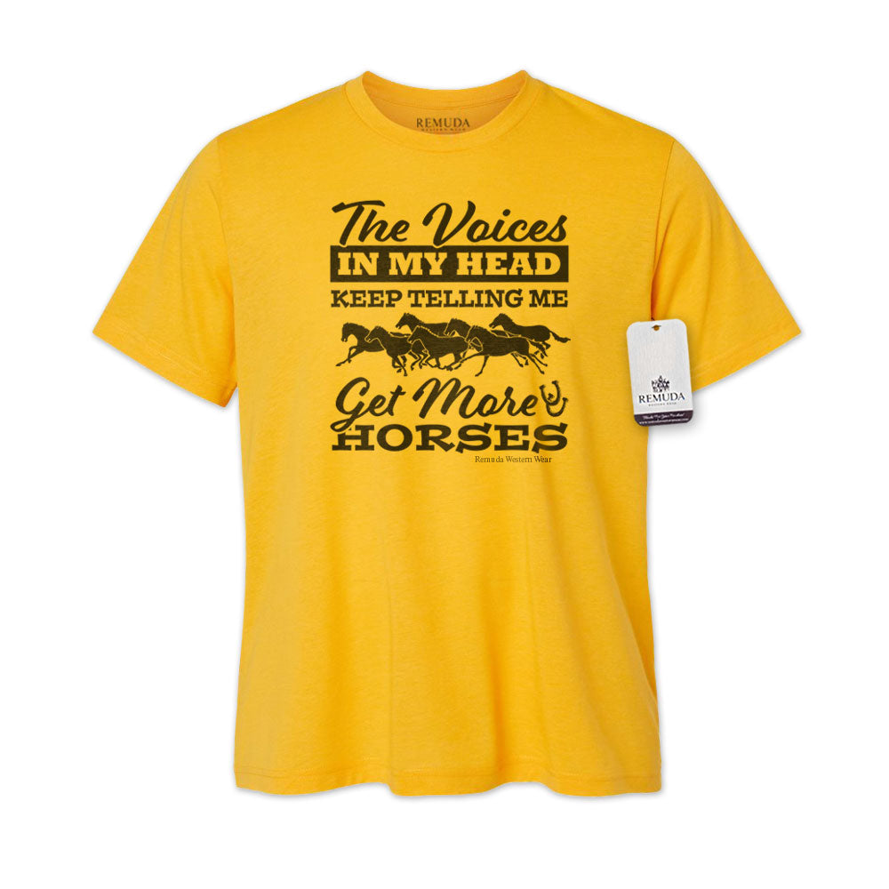 The Voices In My Head Keep Telling Me Get More Horses - Adult Unisex Western Tee T-Shirt
