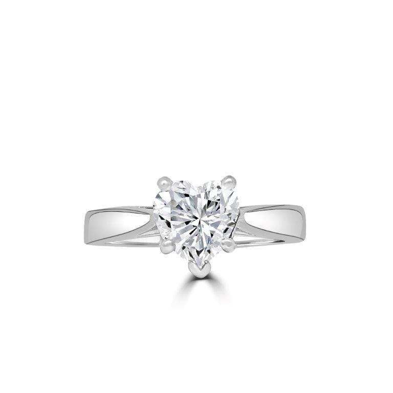 Heart Diamond Veneer Cubic Zirconia 14K Gold Ring. 635R002K