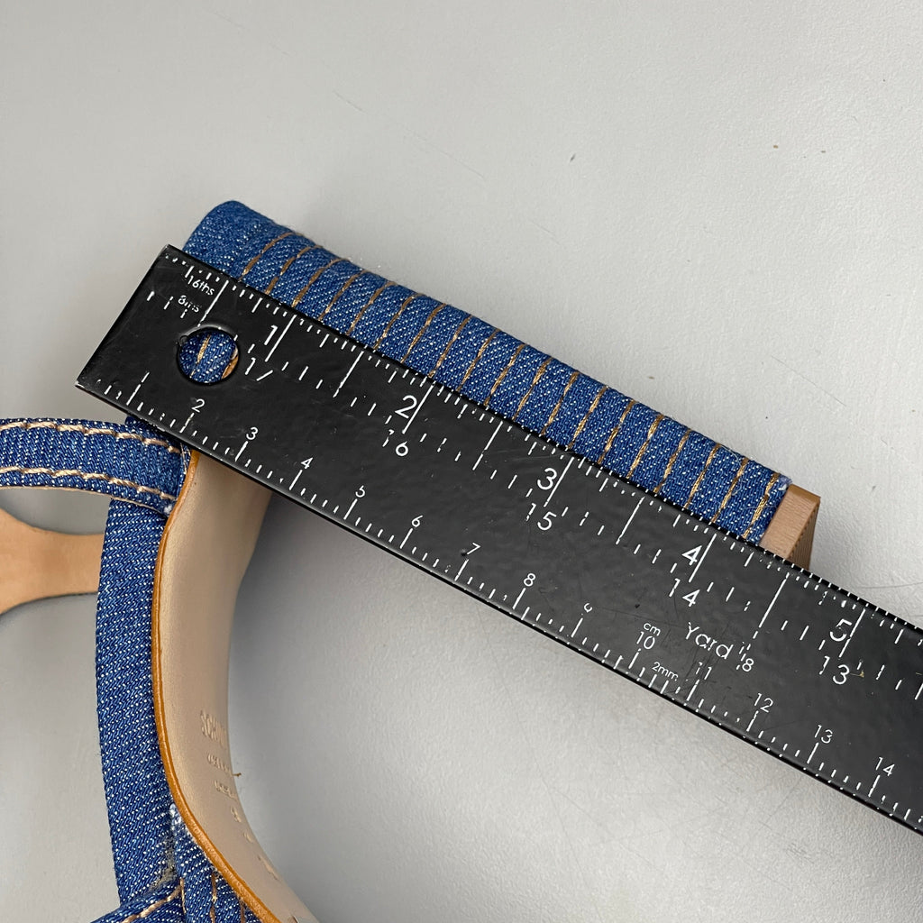SCHUTZ Keefa Casual Denim Women's 4" Heeled Sandal Platform Blue Sz 7.5B (New)