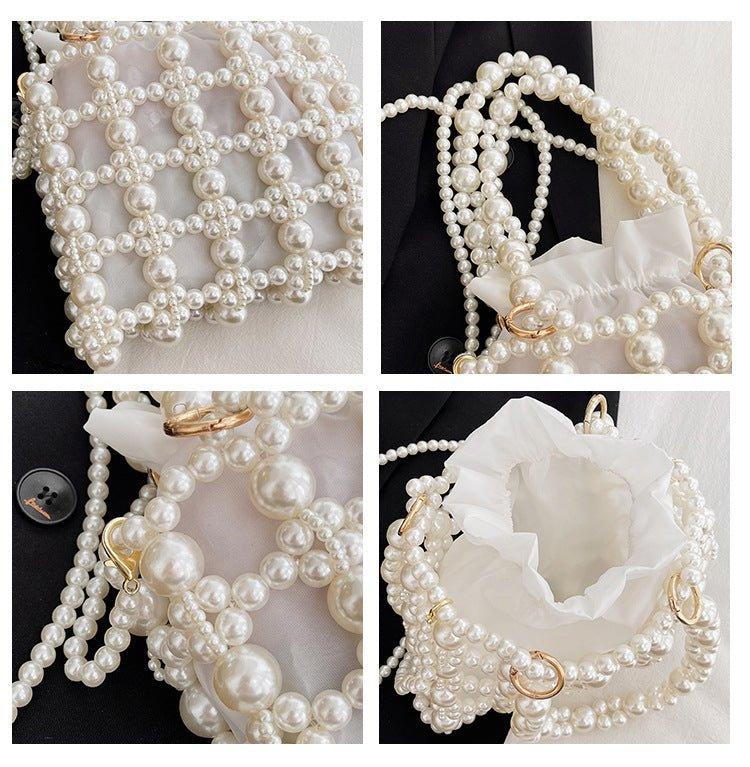 MAC125 Hollow Hand-woven Beaded Pearl Bag