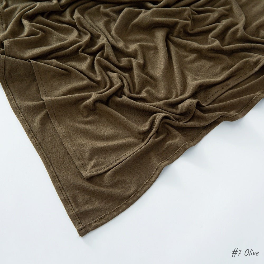 High Quality Right Angle Curled Modal Mercerized Cotton Breathable Hijab(MH068)