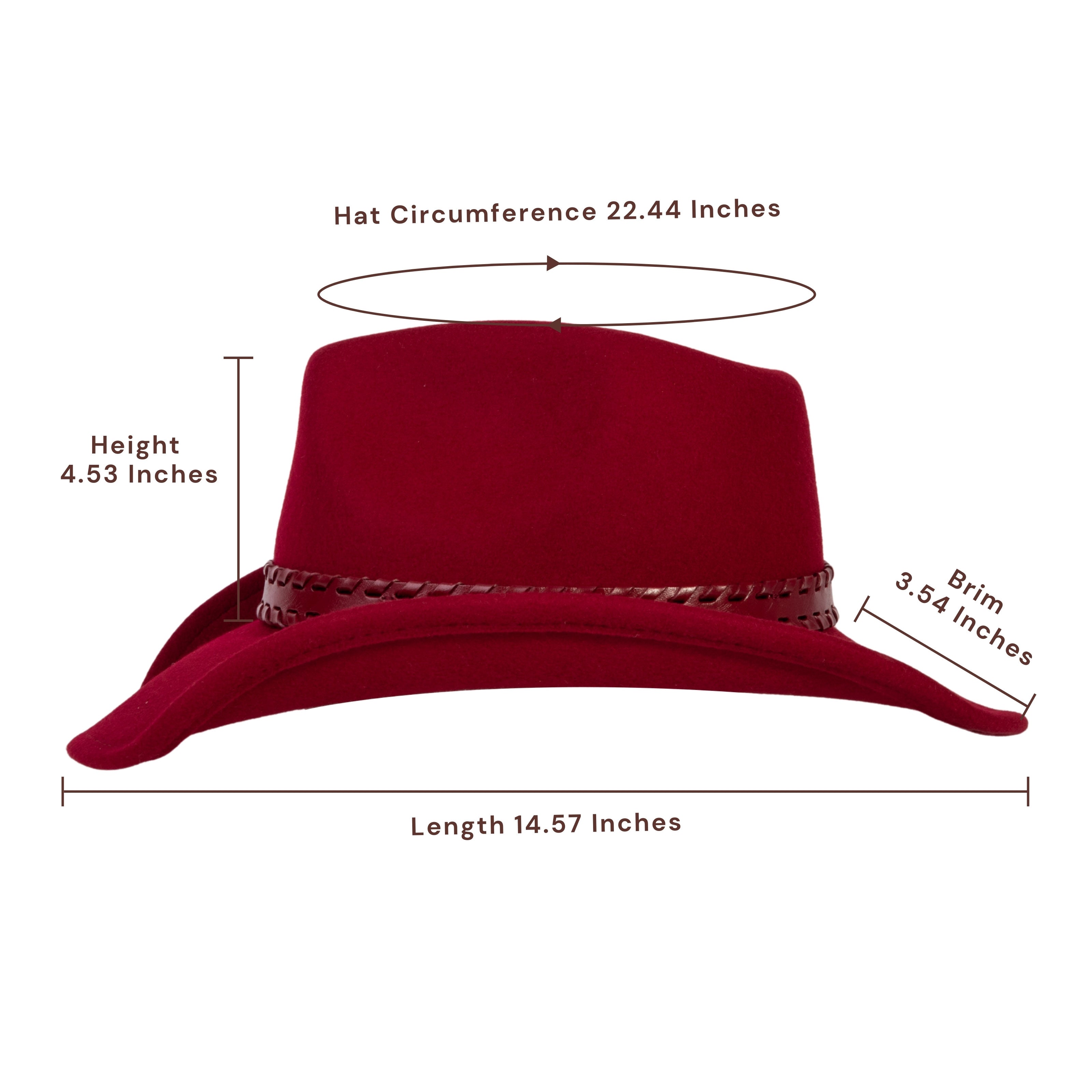 Outlaw Crimson Felt Cowboy Hat