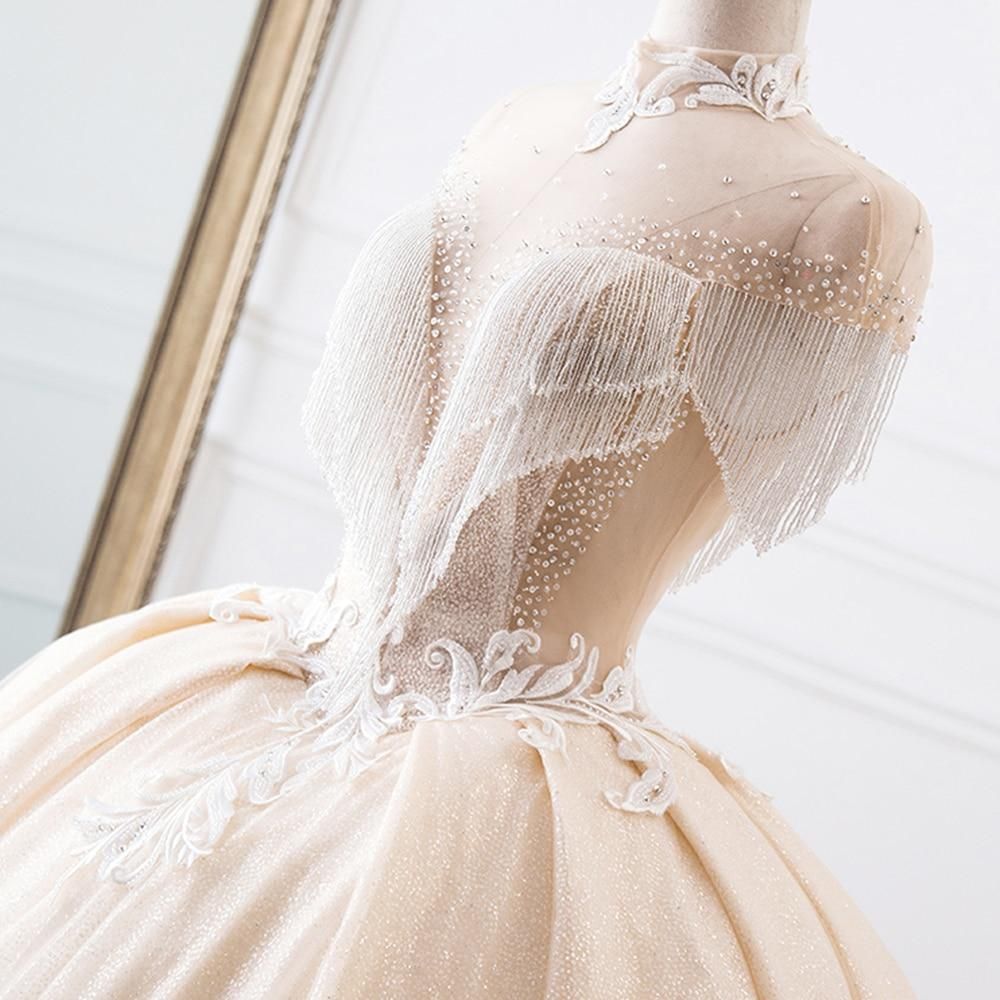 New Luxury High Neck Ball Gown Wedding Dress