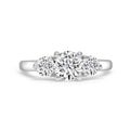 Three stone Round Diamond Veneer Cubic Zirconia 14K Gold Ring. 635R008K