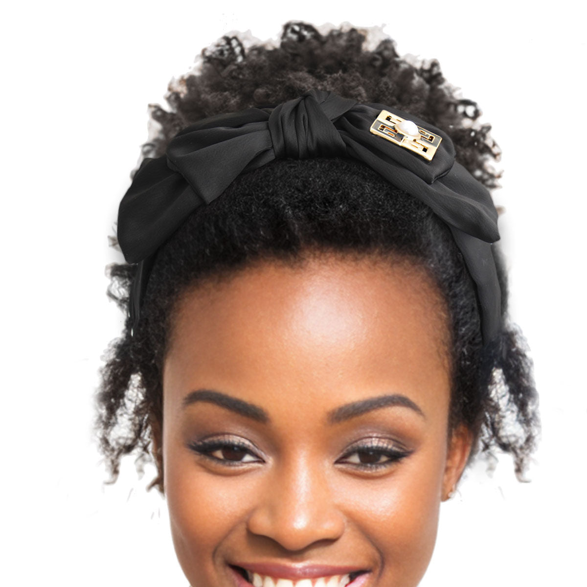 Fashion Headband with Black Bow Accent – Stylish Hair Accessory